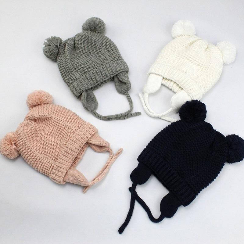 Baby Cotton Knitted Earflap Beanie Bonnet Cap - Image 14