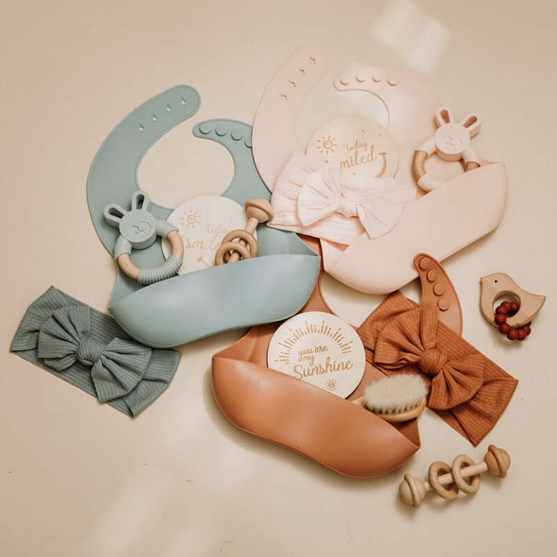 Baby Silicone Bibs Headband Brush Gift Set - Image 6