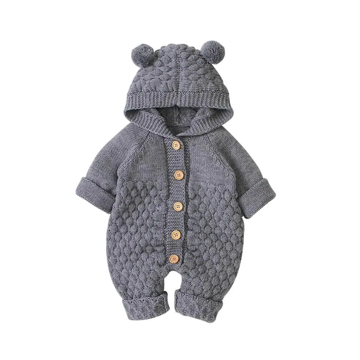 Hooded Wool Warm Cute Jumpsuit - Image 5