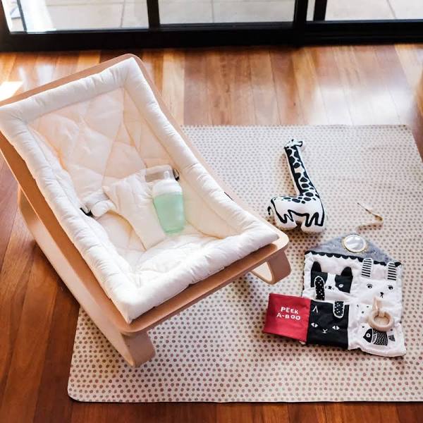 Natural Wooden Organic Cotton Cushion Baby Rocker - Image 19