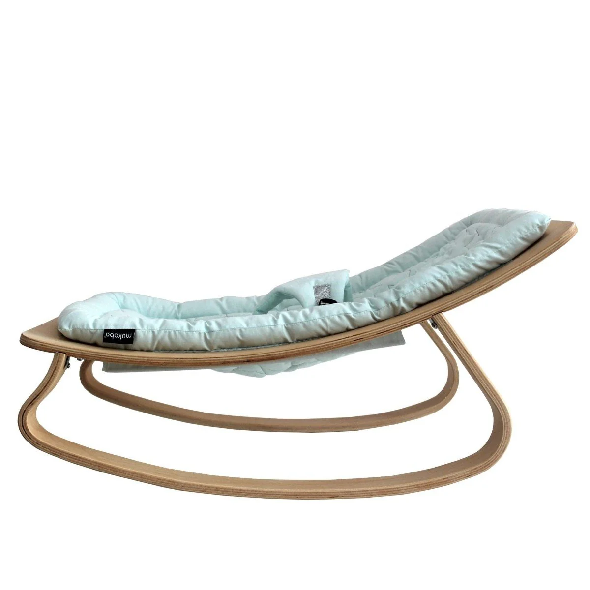 Natural Wooden Organic Cotton Cushion Baby Rocker - Image 5