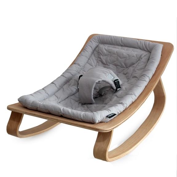 Natural Wooden Organic Cotton Cushion Baby Rocker - Image 7